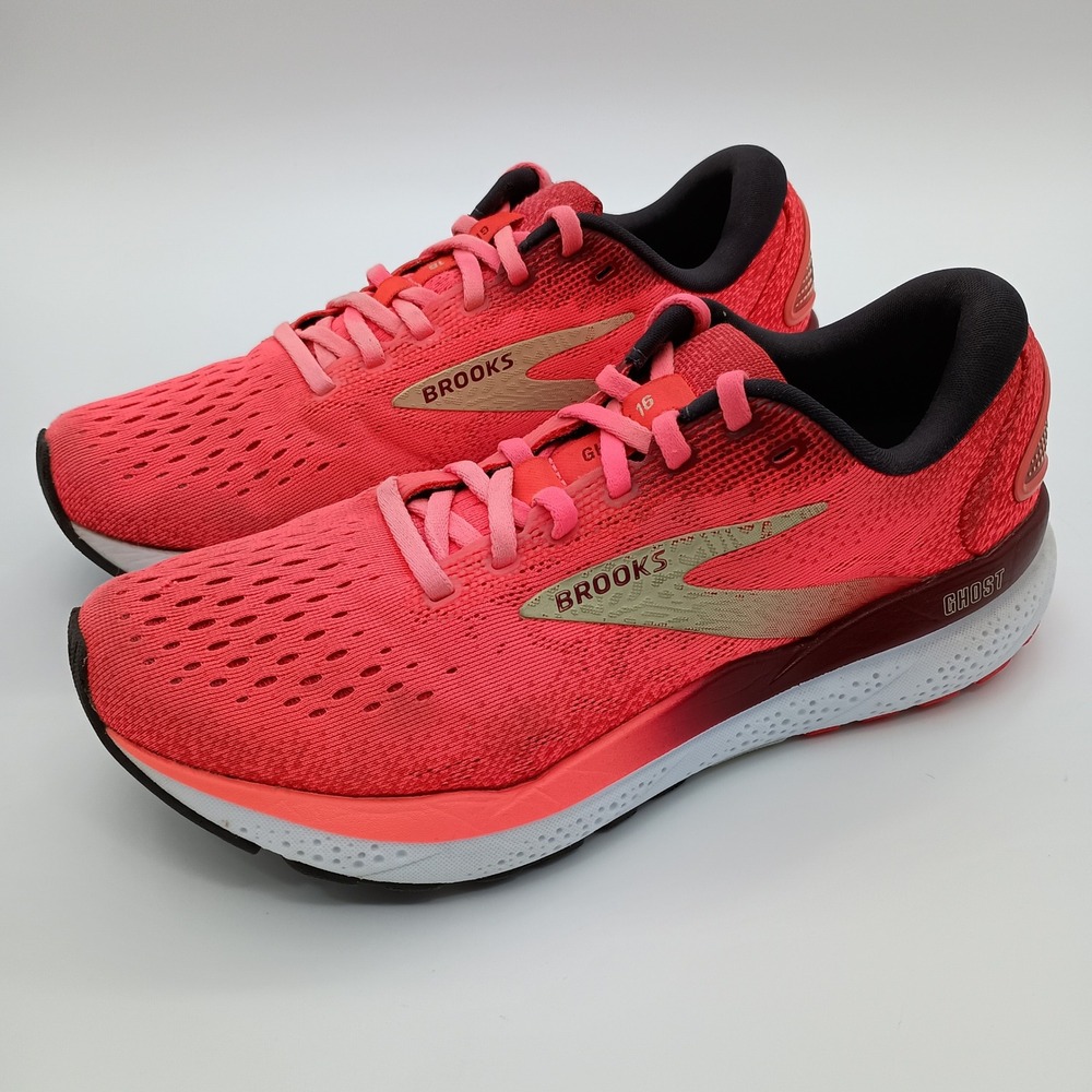 Brooks Ghost 16 Pink Orange Running Shoes Womens 7 Medium - Picture 1 of 10